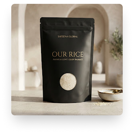 Private label Safeena Global rice pouch